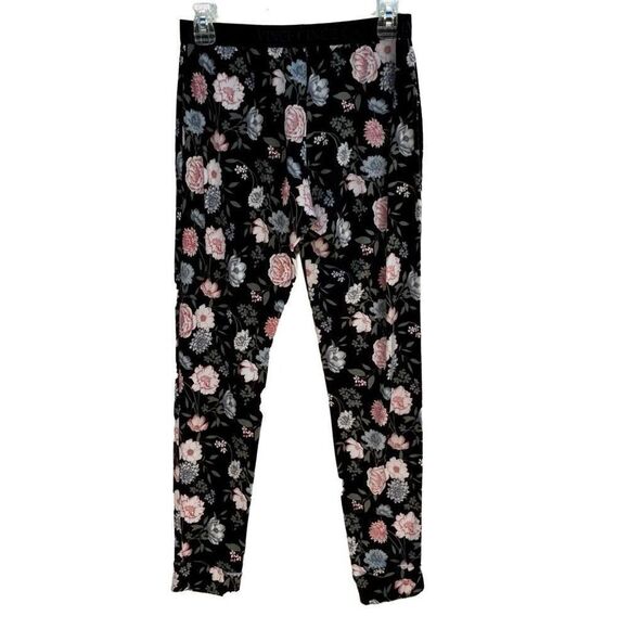 Vince Camuto Black Floral Pants Lounge Boho Super Soft Sleep Excellent Condition - Picture 1 of 11